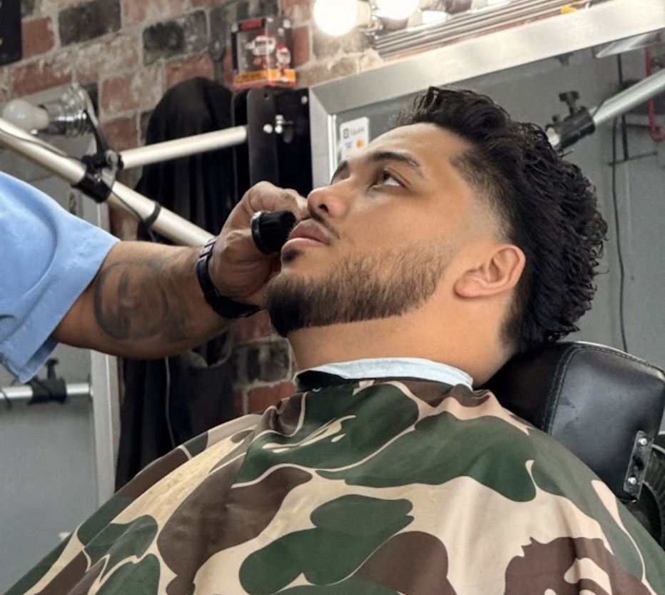 Beard line-up and fade